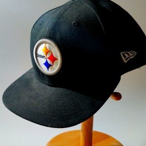 New Era Black Steelers hat‎